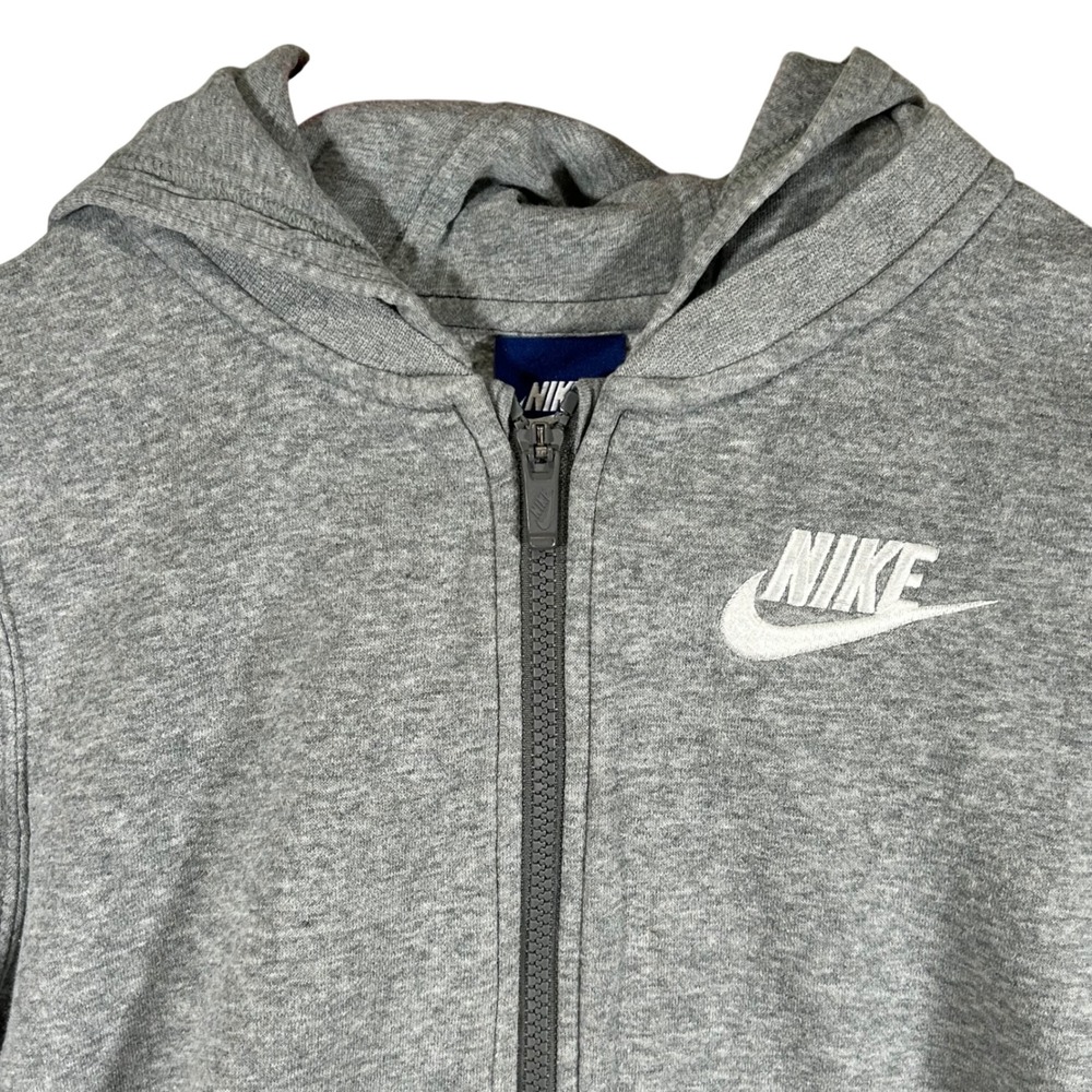 Nike Kids Heather Grey Short Sleeve Full Zip Hoodie Small 908232-063